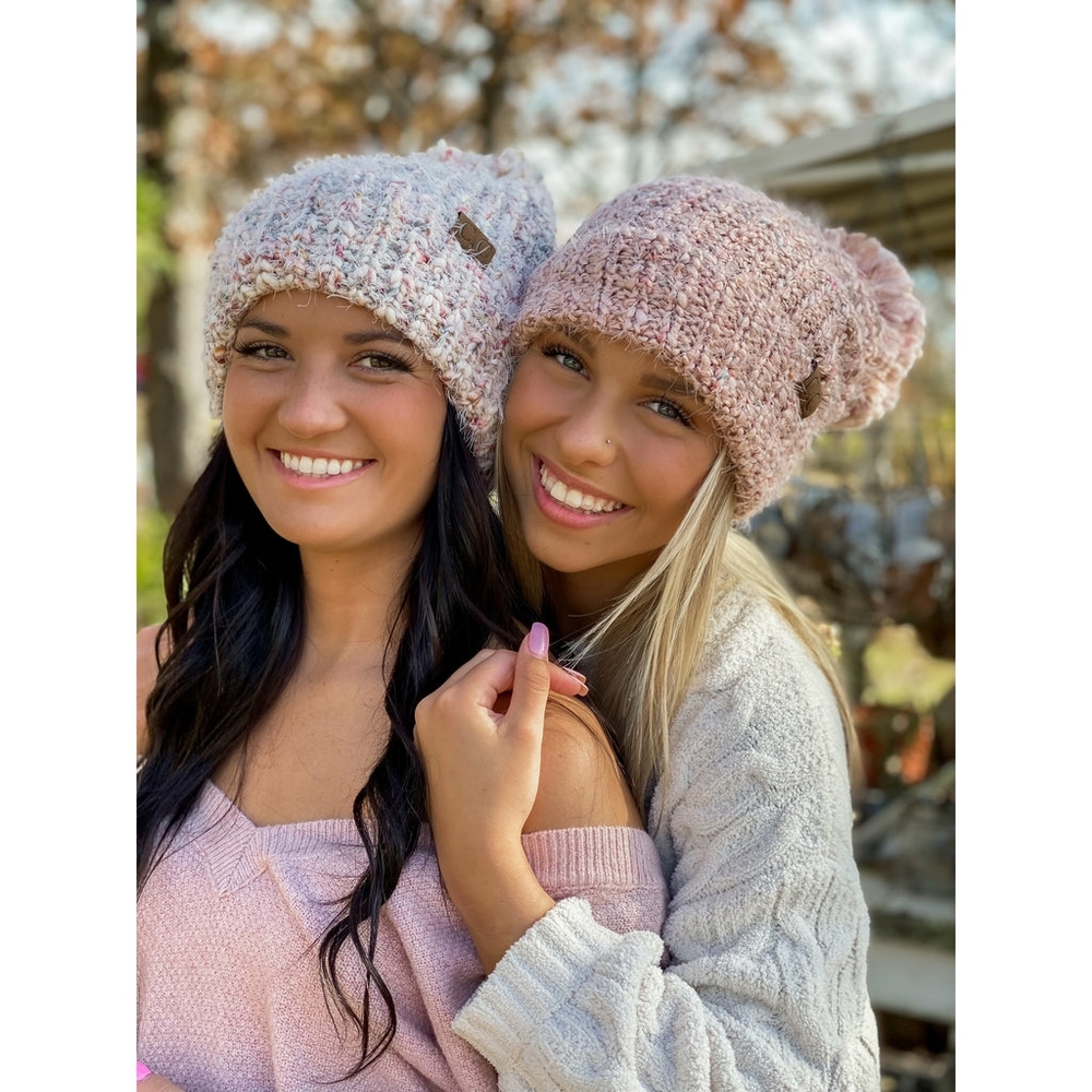 Soft CC Beanies with pom, NWT